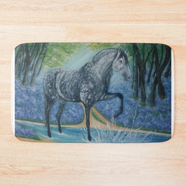 Item preview, Andalusian stallion painting playing in the river designed and sold by horseaddicted.