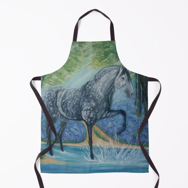 Item preview, Andalusian stallion painting playing in the river designed and sold by horseaddicted.