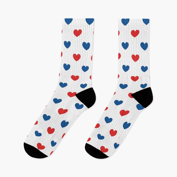 Item preview, American patriotic red and blue hearts pattern designed and sold by LaBelezoka.