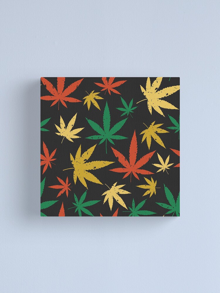 Alternate view of Red yellow green cannabis leaf Canvas Print