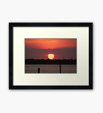 Island Park Big Sun Ball Sunset Framed Print