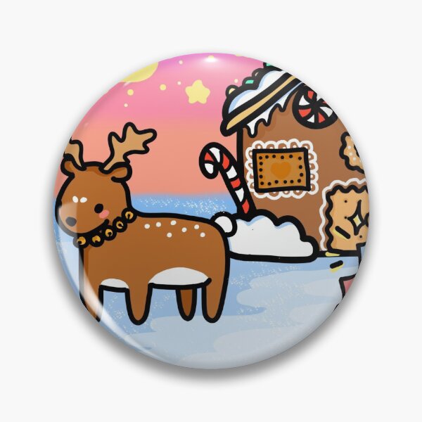 Item preview, Kawaii Illustration of deer and gingerbread house designed and sold by GLwithUs.