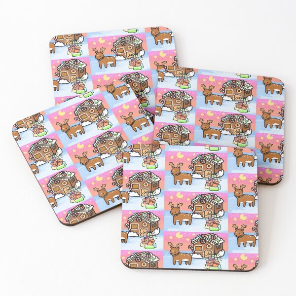 Item preview, Kawaii Illustration of deer and gingerbread house designed and sold by GLwithUs.