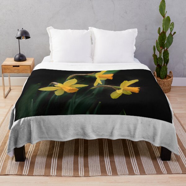 Item preview, Yellow spring flowers on black background designed and sold by olena2552.