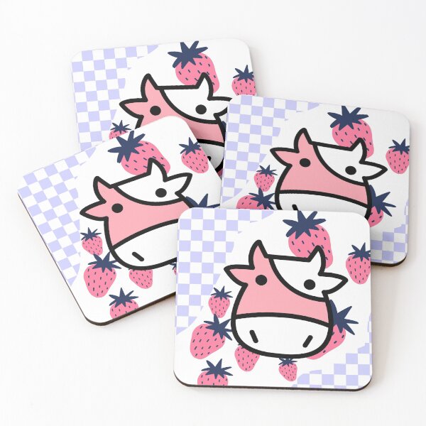 Aperçu de l'œuvre Vache fraise, vache fraise rose, vache rose, vache fraise rose rétro, vache rose rétro, vache rétro créée et vendue par AstroJumble.