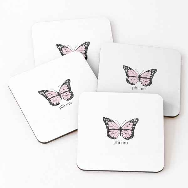 Artikelvorschau, PHI MU Pink Butterfly entworfen und verkauft von Stickers by SoSrat.