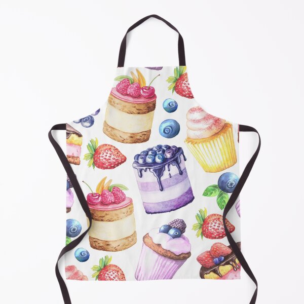 Item preview, Watercolour Blueberry and Strawberries cakes pattern designed and sold by Delicarte.