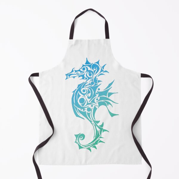 Item preview, Seahorse Tattoo Design Blue and Turquoise designed and sold by Sebastian Grafmann.