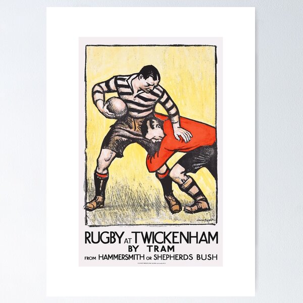 Item preview, 1921 RUGBY At Twickenham Advertising Poster designed and sold by retrographics.