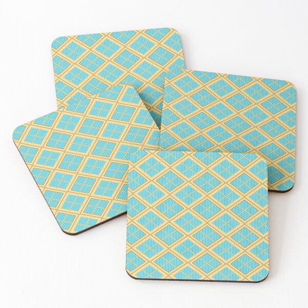 Item preview, Turquoise blue and gold diamonds ar deco pattern designed and sold by Osting.