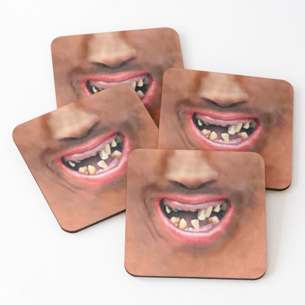 Item preview, Ugly Happy Ogre Toothless Grin Halloween Face 3D Printed Realistic Expression Unisex Fabric Mask for all adults and children alike. Reusable Washable 2 layer Polyester Cloth designed and sold by Chi  Gardens.