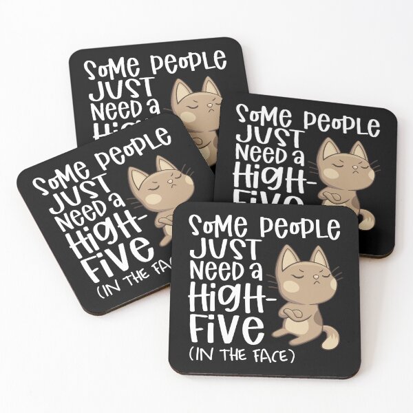 Item preview, Some People Just Need A High Five | Funny cat designed and sold by Petra Becker.