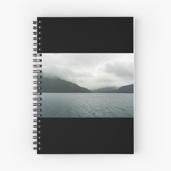 Aperçu de l'œuvre Lake Crescent un jour nuageux et gris créée et vendue par PrintslyThings.