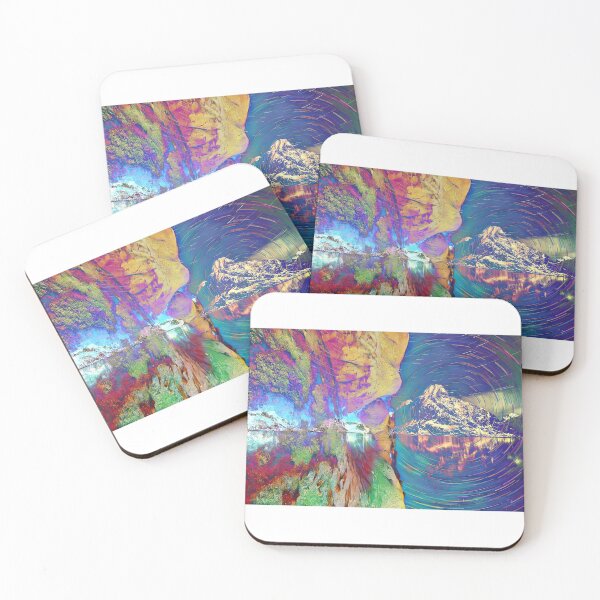 Item preview, Trippy Psychedelic Mountain Lake Stars Night Sky Scenery Landscape Collage designed and sold by homeminds.