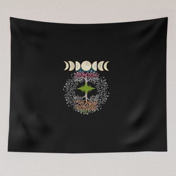 Item preview, Phases of the Moon Retro 60's 70's Vibe Tree of Life designed and sold by Independence arrival.