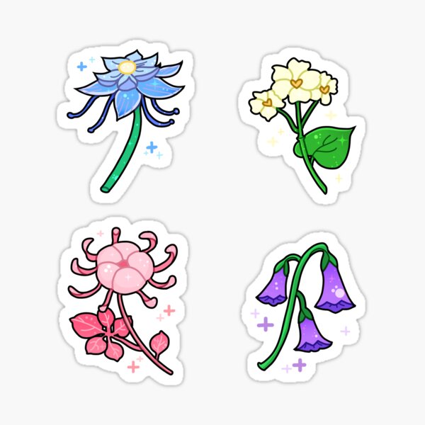 Genshin Impact Mondstadt flowers sticker pack | Sticker