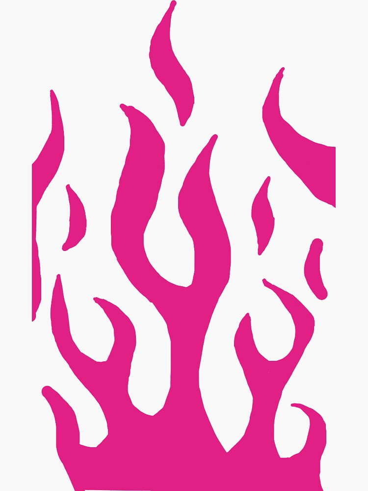 "Neon Pink flame " Sticker by Lmlayla11 Redbubble