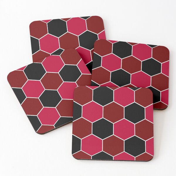 Aperçu de l'œuvre Hexagone noir et rouge créée et vendue par wiwiart.