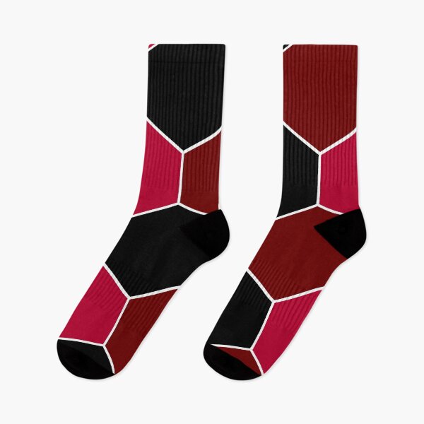 Aperçu de l'œuvre Hexagone noir et rouge créée et vendue par wiwiart.