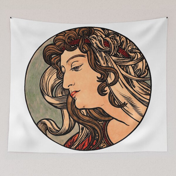 Aperçu de l'œuvre Collection Art Nouveau - Dame aux cheveux flottants créée et vendue par Artificialx.