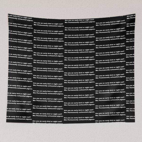 Item preview, Black and White Text based - Permanently exhausted pigeon.  designed and sold by OffensiveTCG.