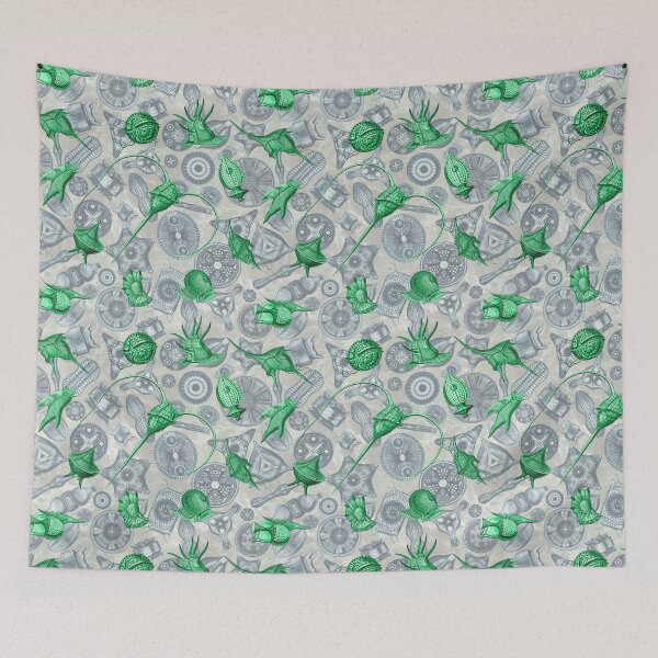 Item preview, Ernst Haeckel Green Peridinea Algae Over Cerulean Diatoms designed and sold by aimeewilson.
