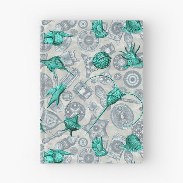 Item preview, Ernst Haeckel Aqua Peridinea Algae Over Cerulean Diatoms designed and sold by aimeewilson.