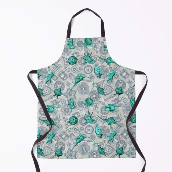 Item preview, Ernst Haeckel Aqua Peridinea Algae Over Cerulean Diatoms designed and sold by aimeewilson.
