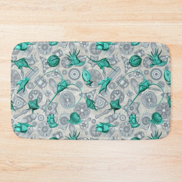 Item preview, Ernst Haeckel Aqua Peridinea Algae Over Cerulean Diatoms designed and sold by aimeewilson.