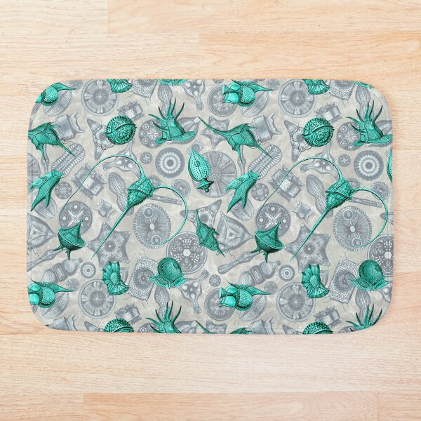 Item preview, Ernst Haeckel Aqua Peridinea Algae Over Cerulean Diatoms designed and sold by aimeewilson.