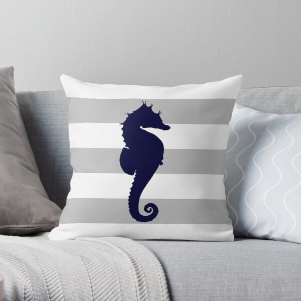 Modern Coastal Pillow Covers Coastal Throw Pillows Little Fishes Whale Fish  Tail Midnight Blue on White Coastal Style Nautical Pillow Covers -   Norway