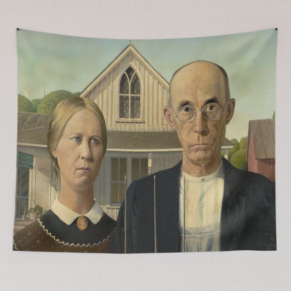 Item preview, Grant Wood's American Gothic designed and sold by mosfunky.