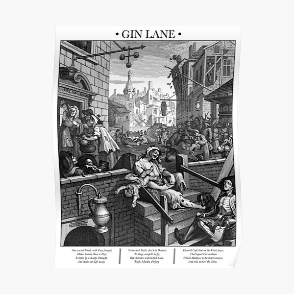 Gin Lane by William Hogarth Poster
