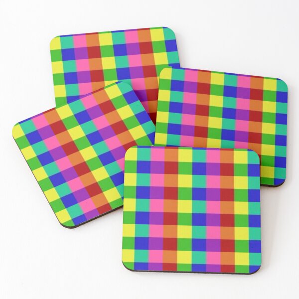 Item preview, Rainbow Checkerboard Gingham Print Pattern designed and sold by TheCatmeow2000.