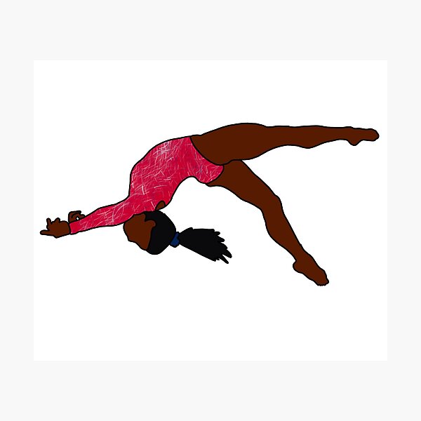 "Simone Biles Gymnastics Drawing" Photographic Print by GrellenDraws