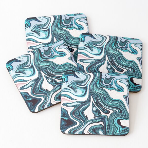 Item preview, White & Turquoise Liquid designed and sold by Flydea.