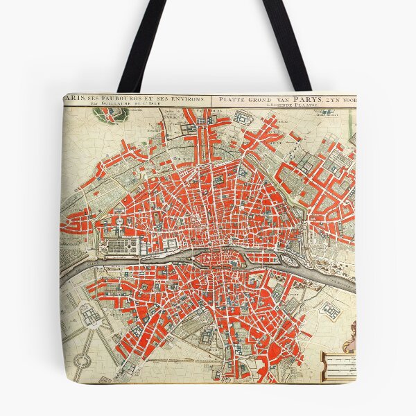 Item preview, Paris vintage old map print designed and sold by maxigold.