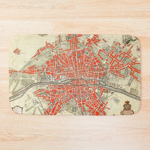 Item preview, Paris vintage old map print designed and sold by maxigold.