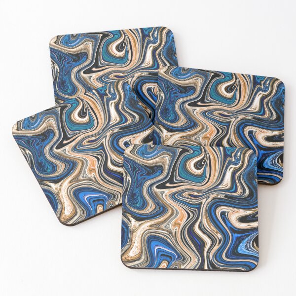 Item preview, Navy Blue & Beige Abstract Marble designed and sold by Flydea.
