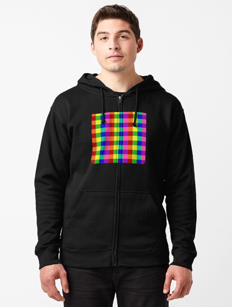 Rainbow best sale checkered hoodie