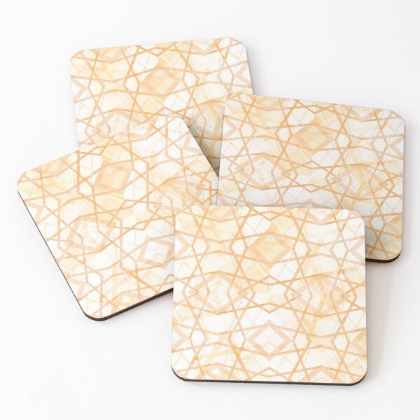 Item preview, Geometric Abstract Pattern in White and Gold designed and sold by jociart.