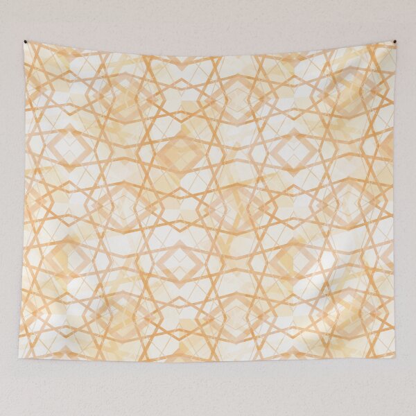 Item preview, Geometric Abstract Pattern in White and Gold designed and sold by jociart.