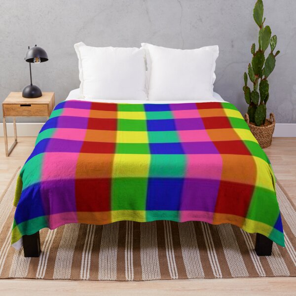 Item preview, Rainbow Checkerboard Gingham Print Pattern designed and sold by TheCatmeow2000.