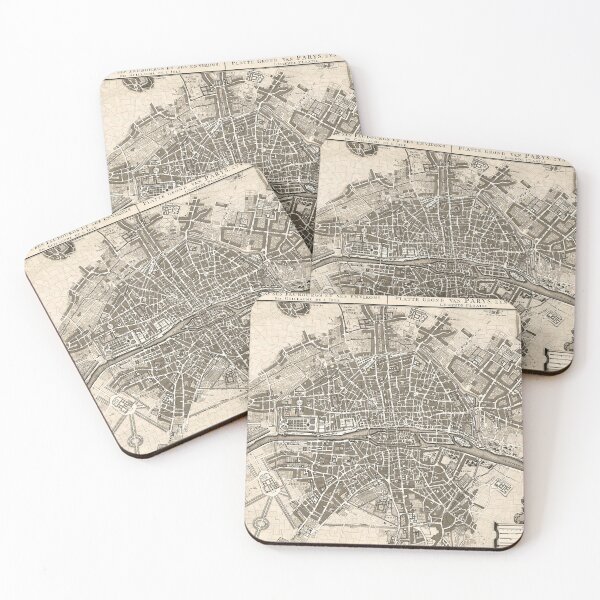 Item preview, Paris vintage old map print - vintage color designed and sold by maxigold.