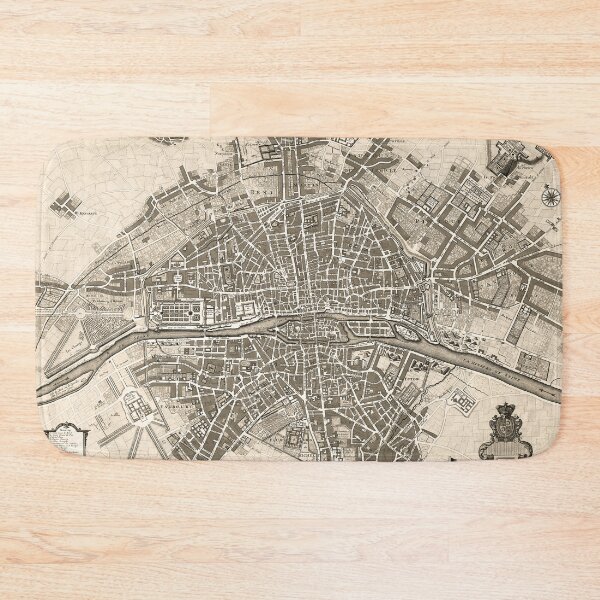Item preview, Paris vintage old map print - vintage color designed and sold by maxigold.