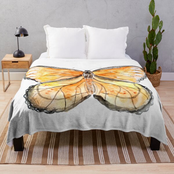 Item preview, hand painted orange and black butterflies watercolor 1 designed and sold by ColorandColor.