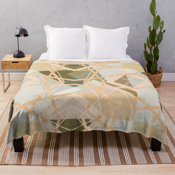 Item preview, Geometric Abstract Pattern in Green and Gold designed and sold by jociart.