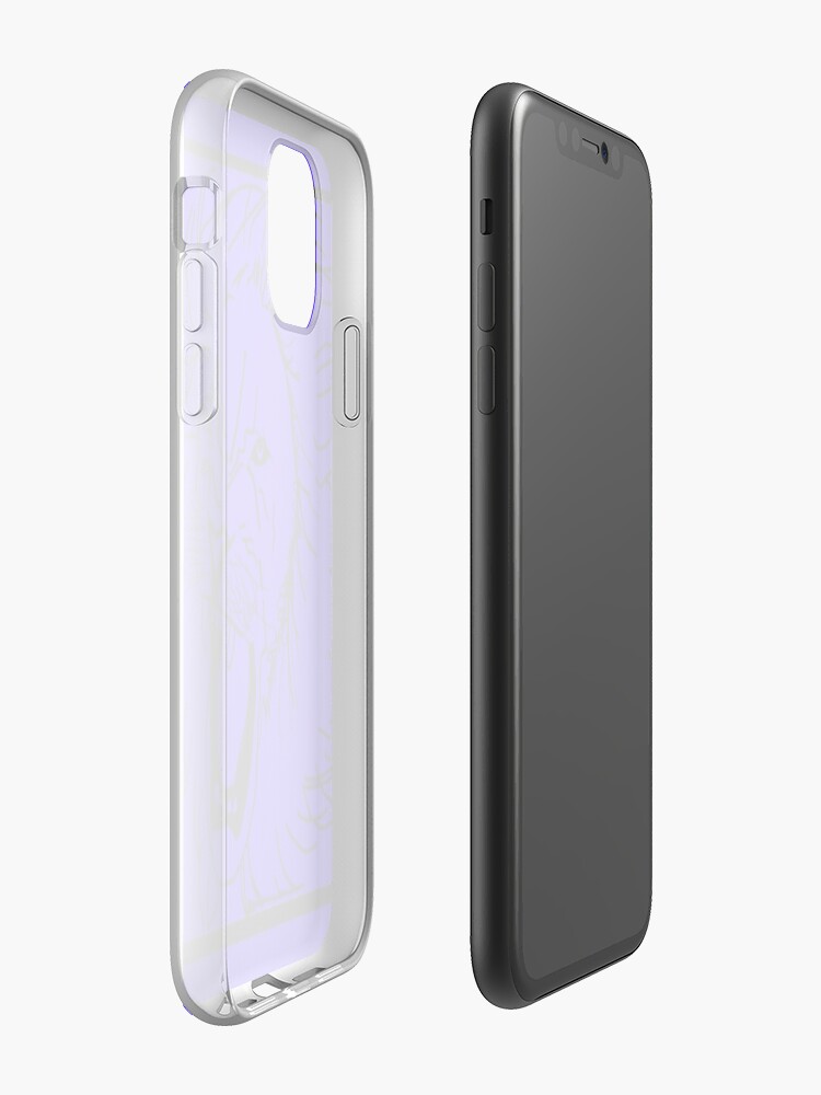 Coque iPhone « IMPRESSION LION GRAPHIQUE EN NEON BLEU ET NOIR », par abbiehead