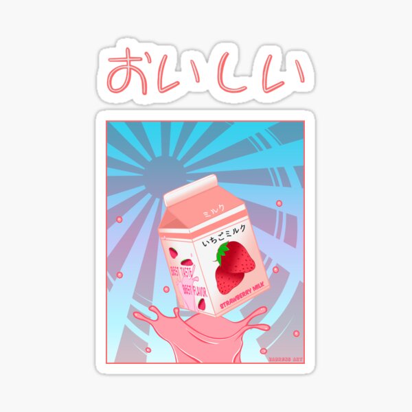 Kawaii Delicious Strawberry Milk Decora Sticker