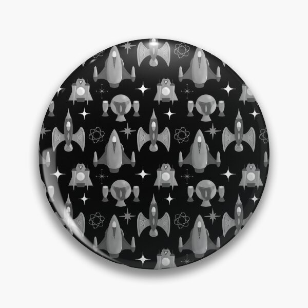 Item preview, Cohetes retro atómicos en blanco y negro designed and sold by ksrogersdesigns.